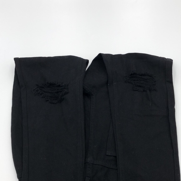 Boohoo Blue High Waist Distressed Mom Jeans - Picture 5 of 10